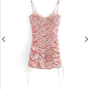 Floral lace corset dress